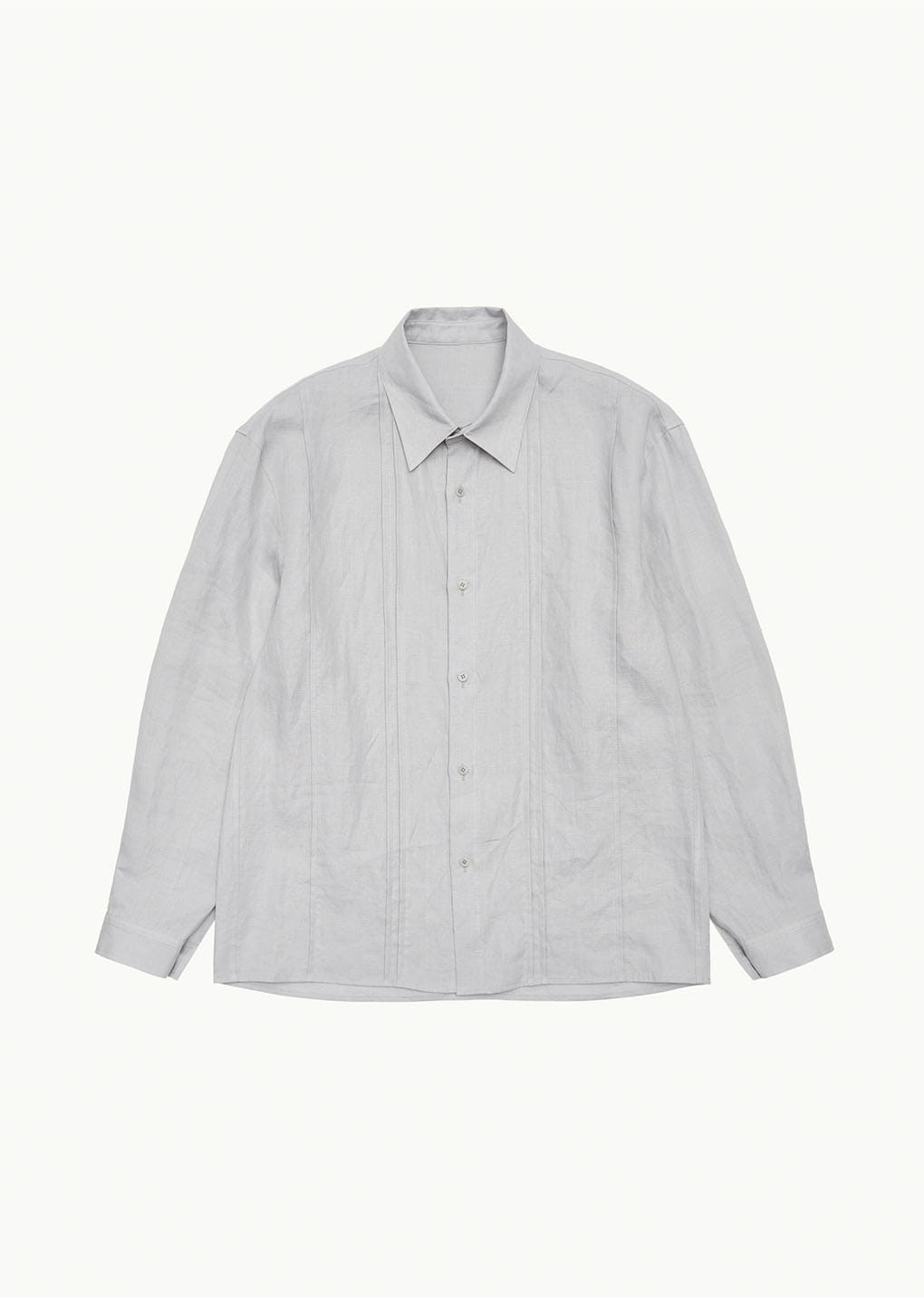 linen pleated shirt, light grey