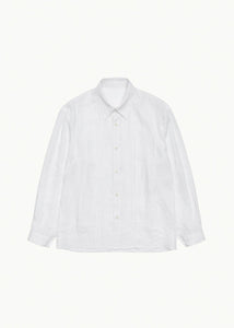 linen pleated shirt, white