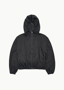 nylon raglan hooded jumper, charcoal