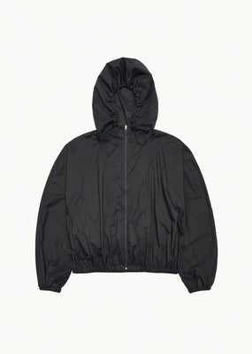 nylon raglan hooded jumper, charcoal