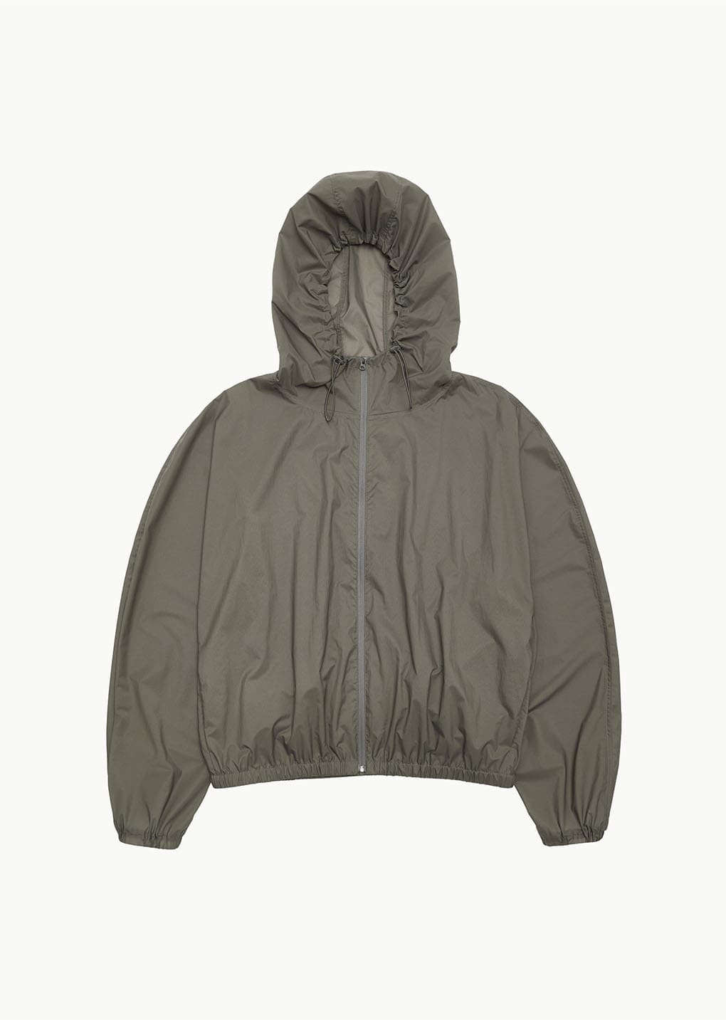 nylon raglan hooded jumper, khaki