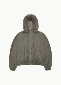 nylon raglan hooded jumper, khaki