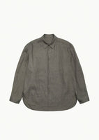 linen oversized shirt, khaki - Image 1