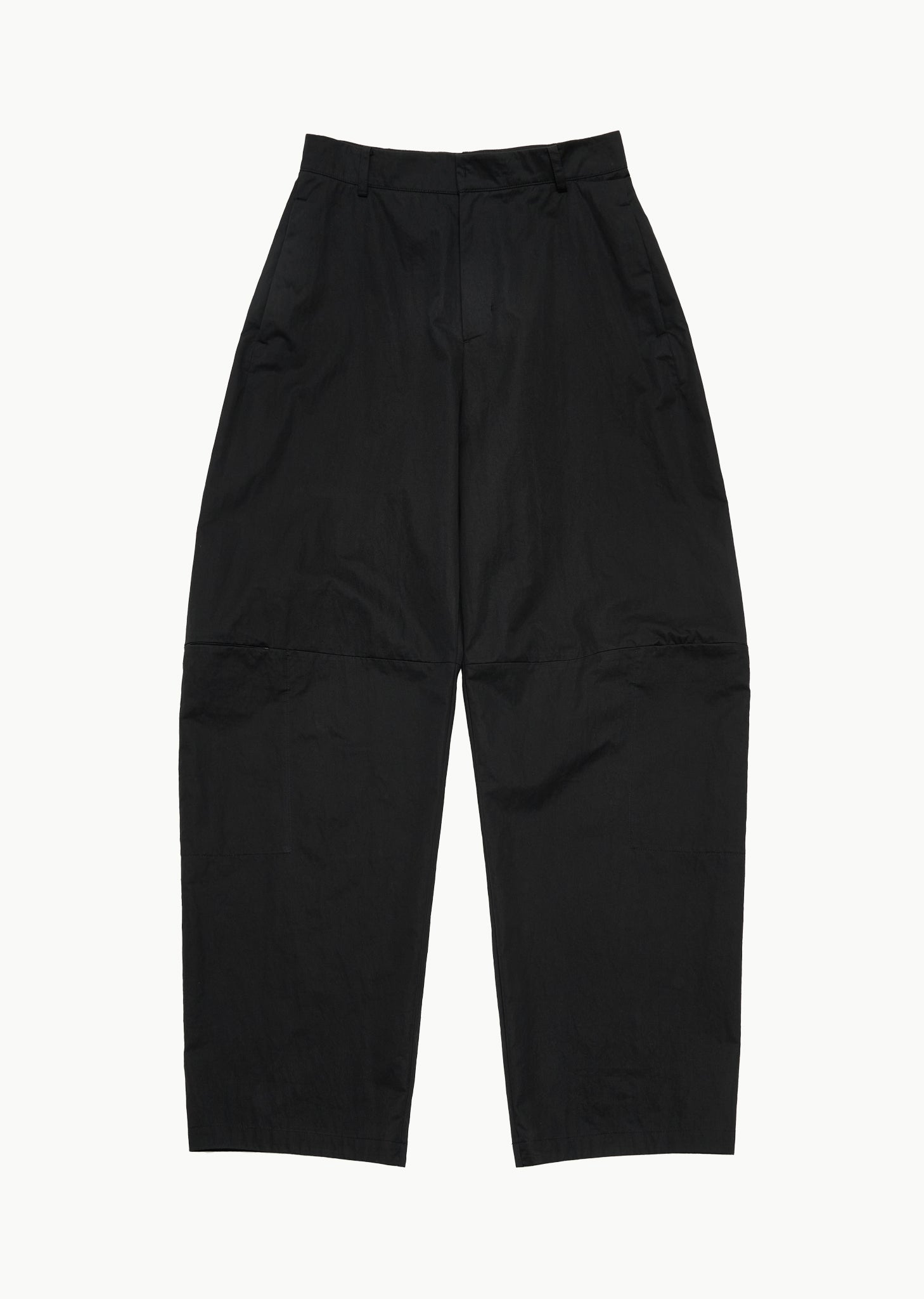 curved zip pants, black