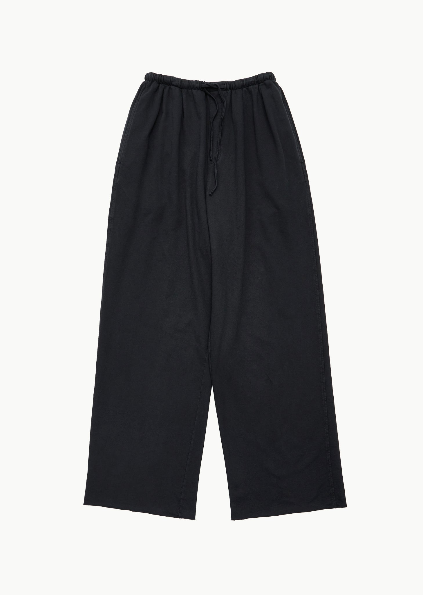 garments dyed banding pants, black