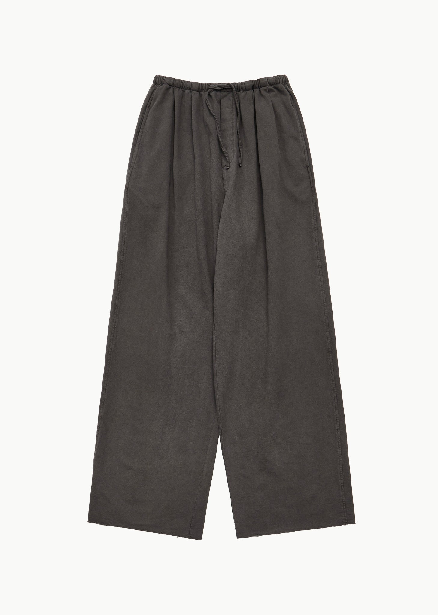 garments dyed banding pants, brown