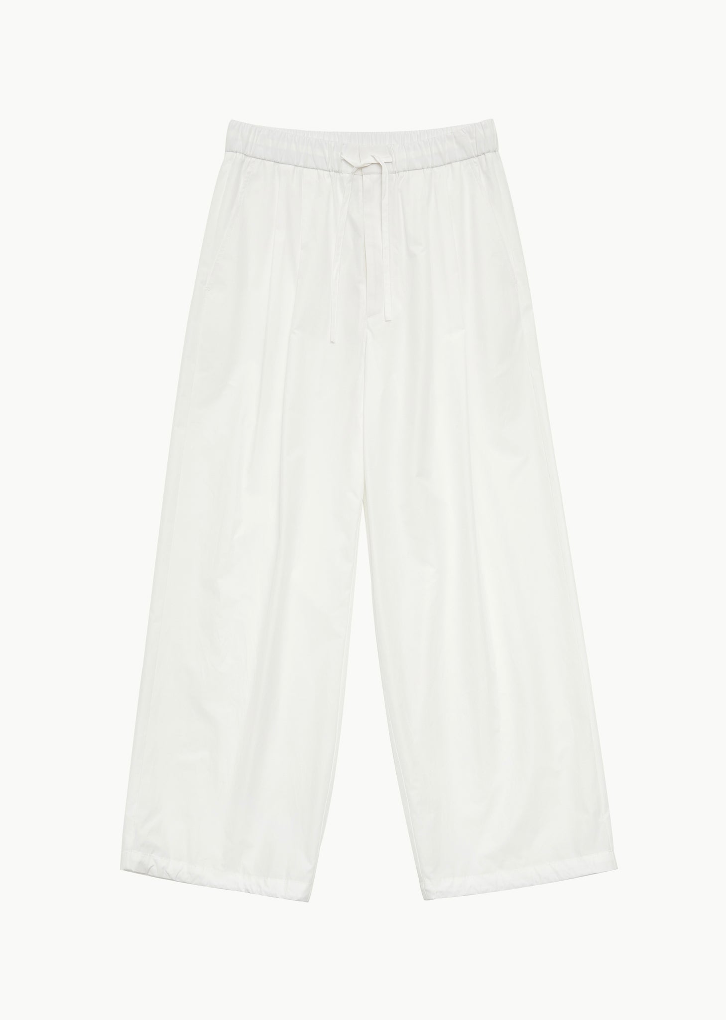 drawstring pants, white