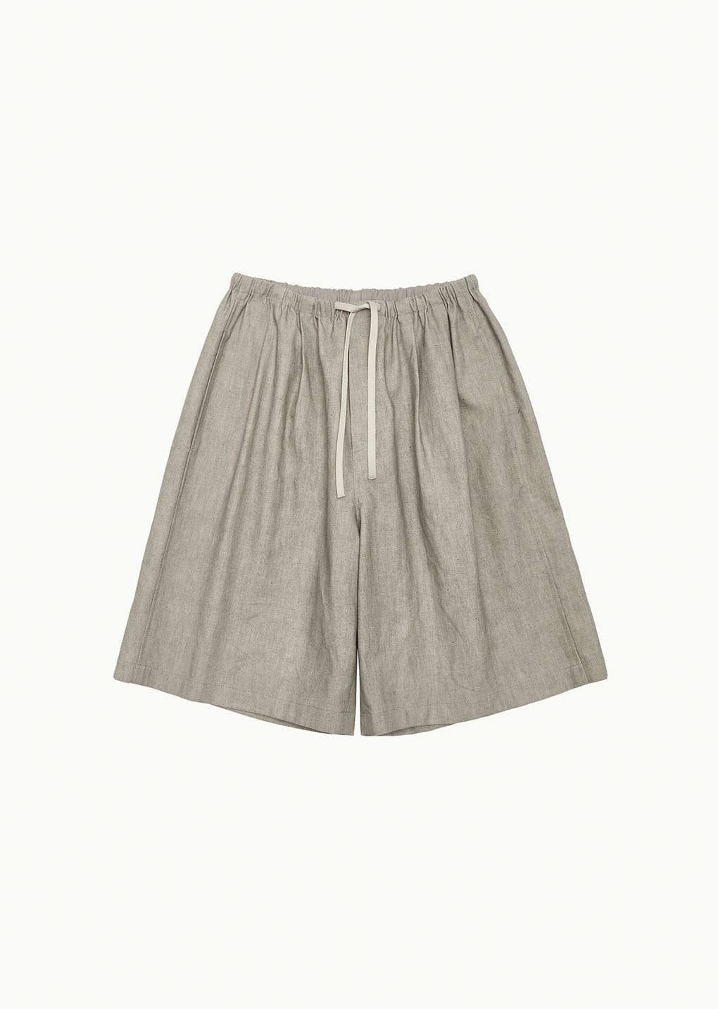 linen drawstring shorts, beige