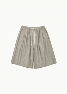 linen drawstring shorts, beige