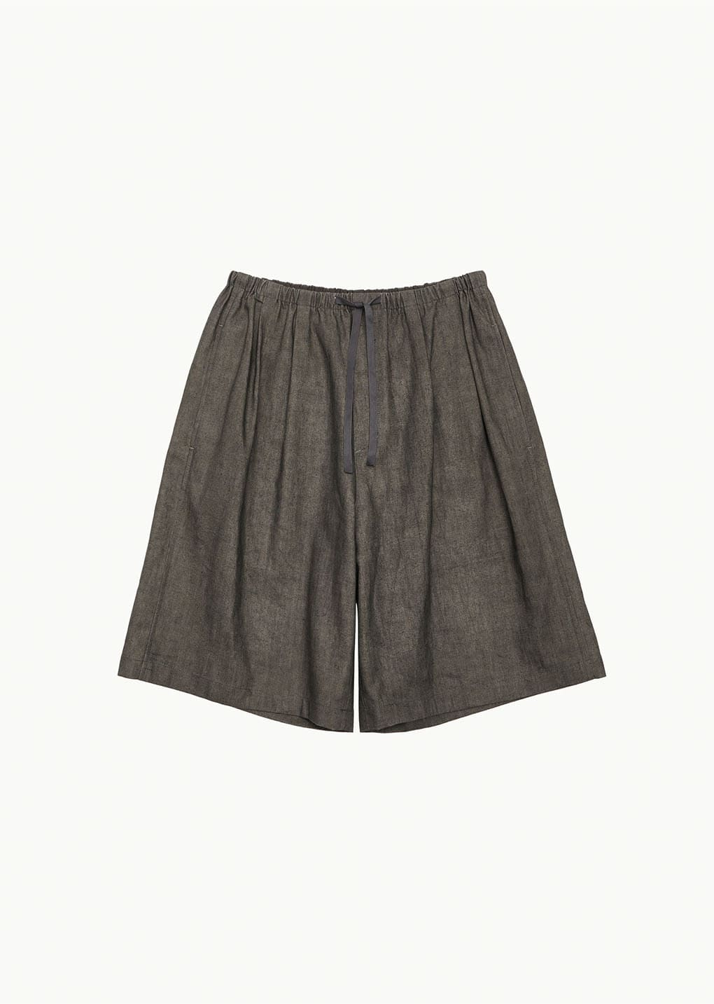linen drawstring shorts, brown