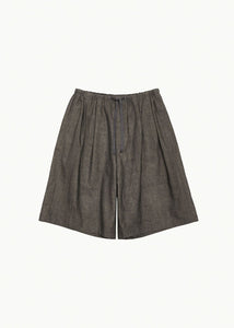 linen drawstring shorts, brown