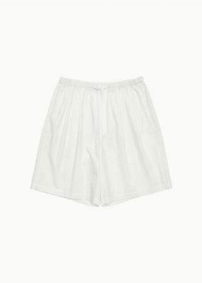 cotton nylon banding shorts, white