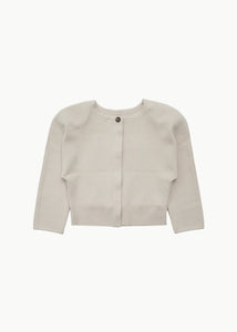 curved silhouette cardigan, beige