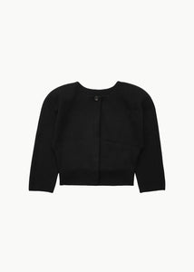 curved silhouette cardigan, black