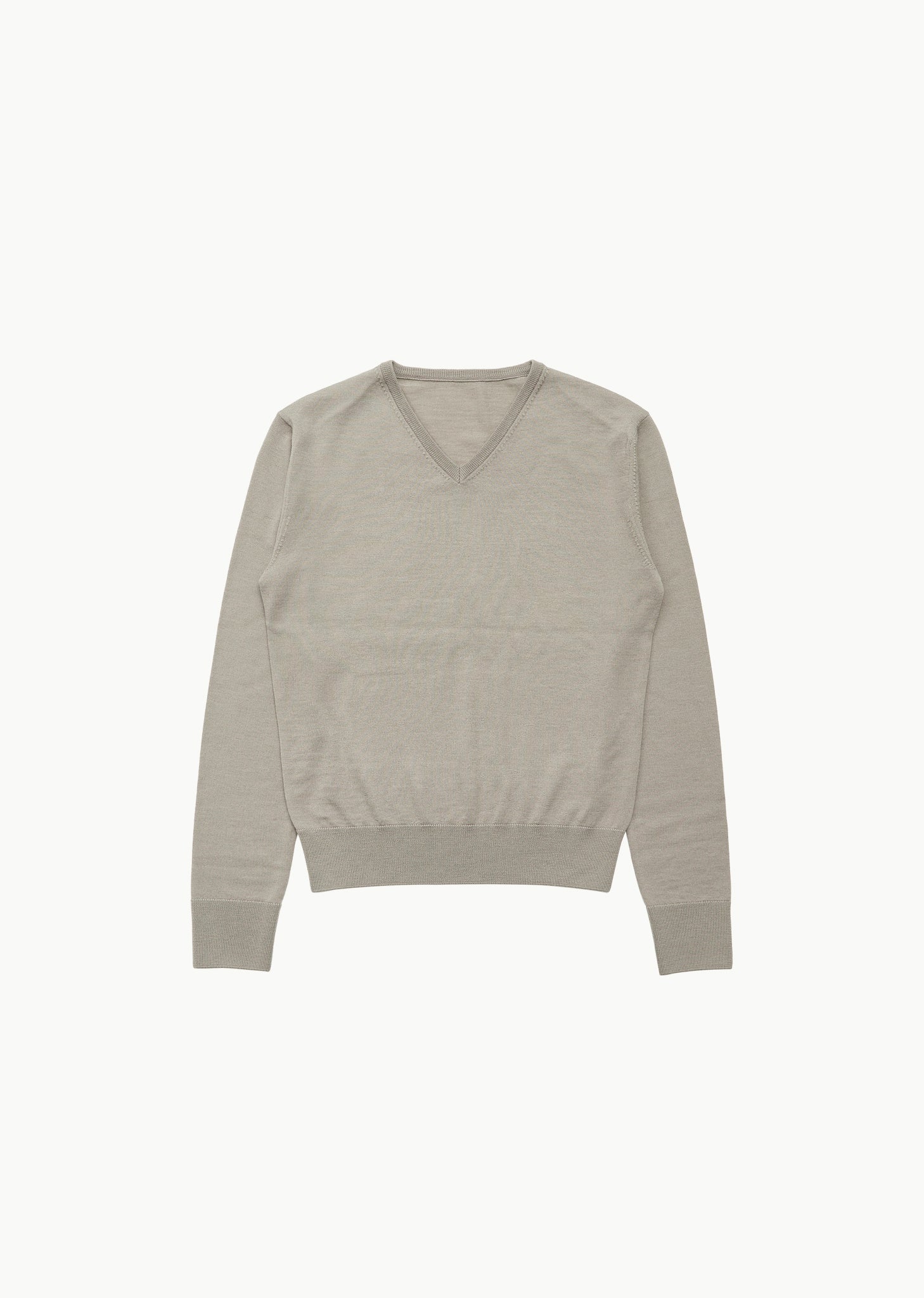 wool v-neck knit, light khaki