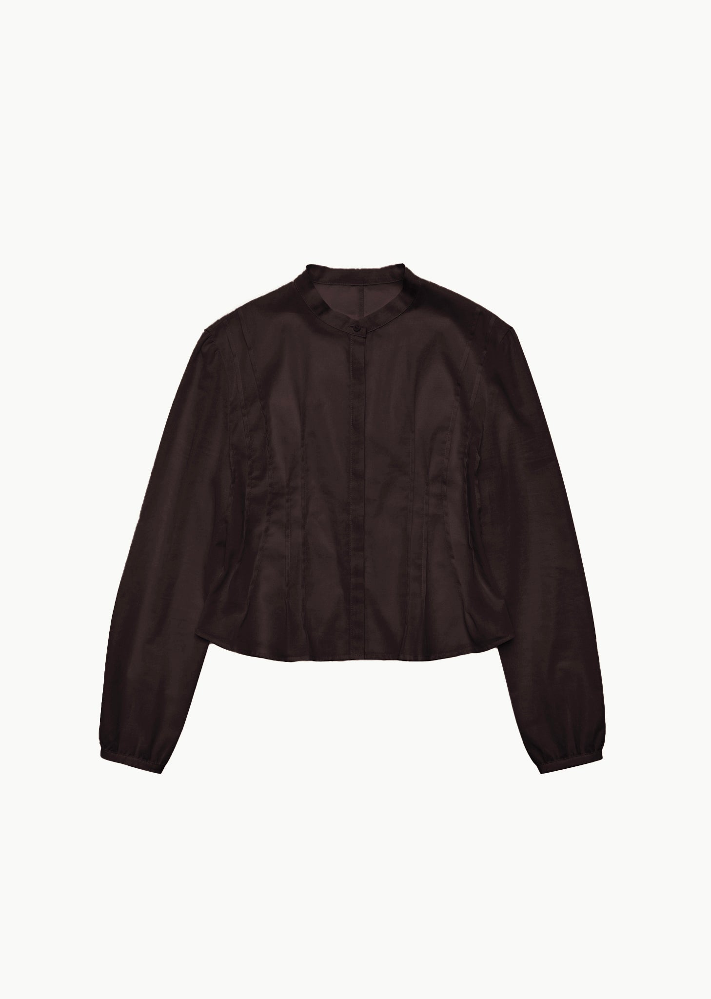 pintuck slim shirt, brown