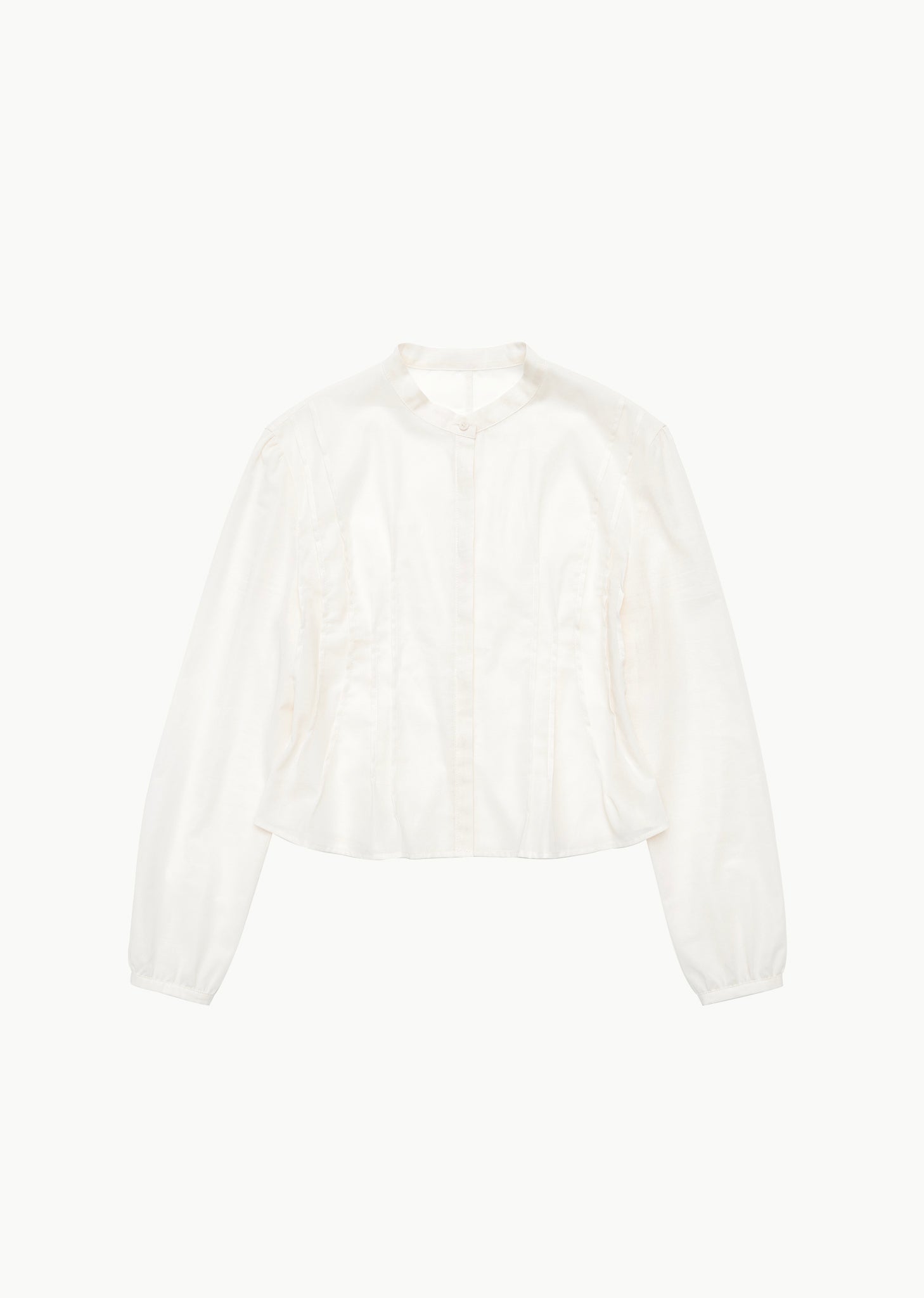 pintuck slim shirt, ivory