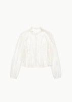 pintuck slim shirt, ivory - Image 1