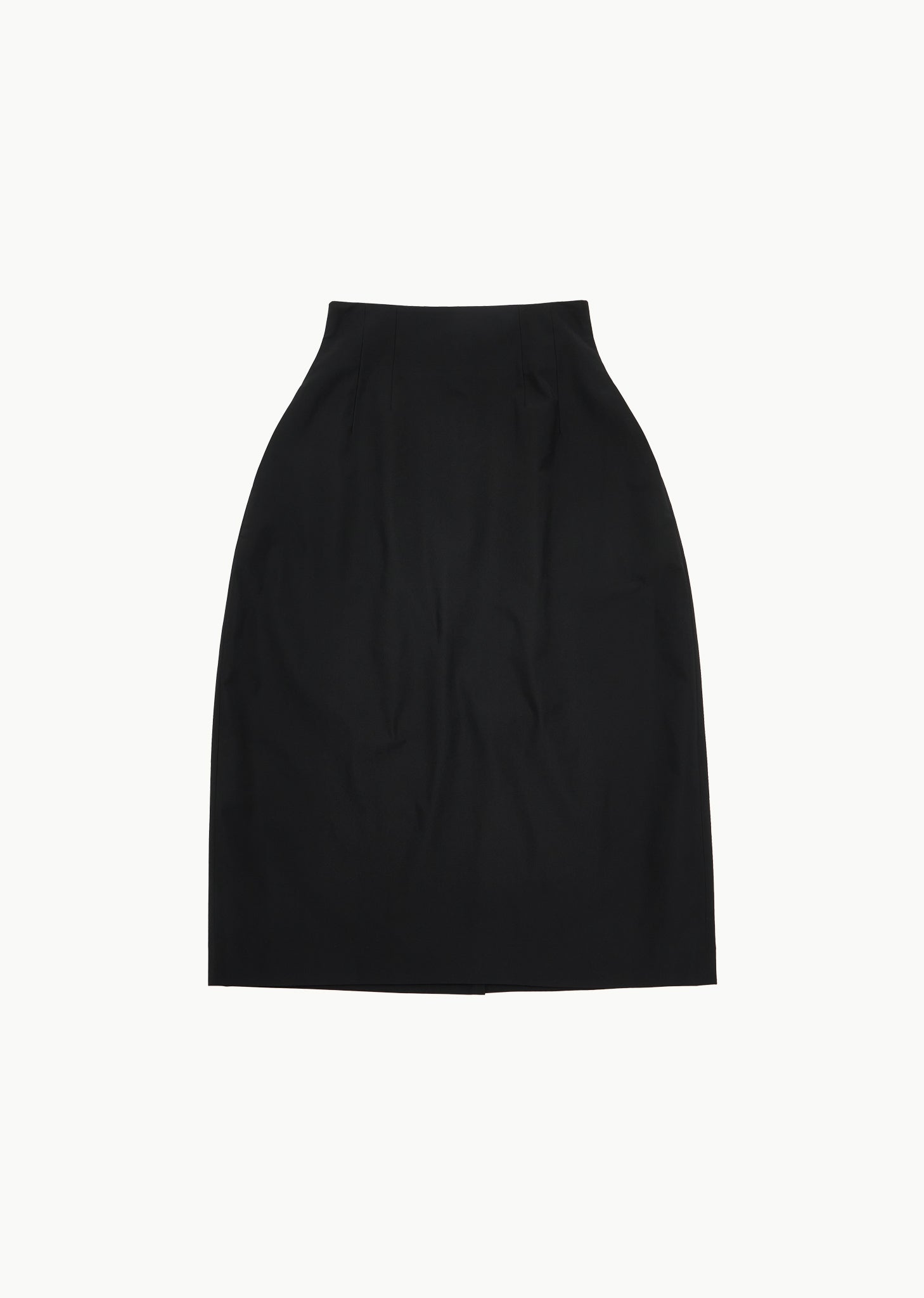 curved silhouette skirt, black