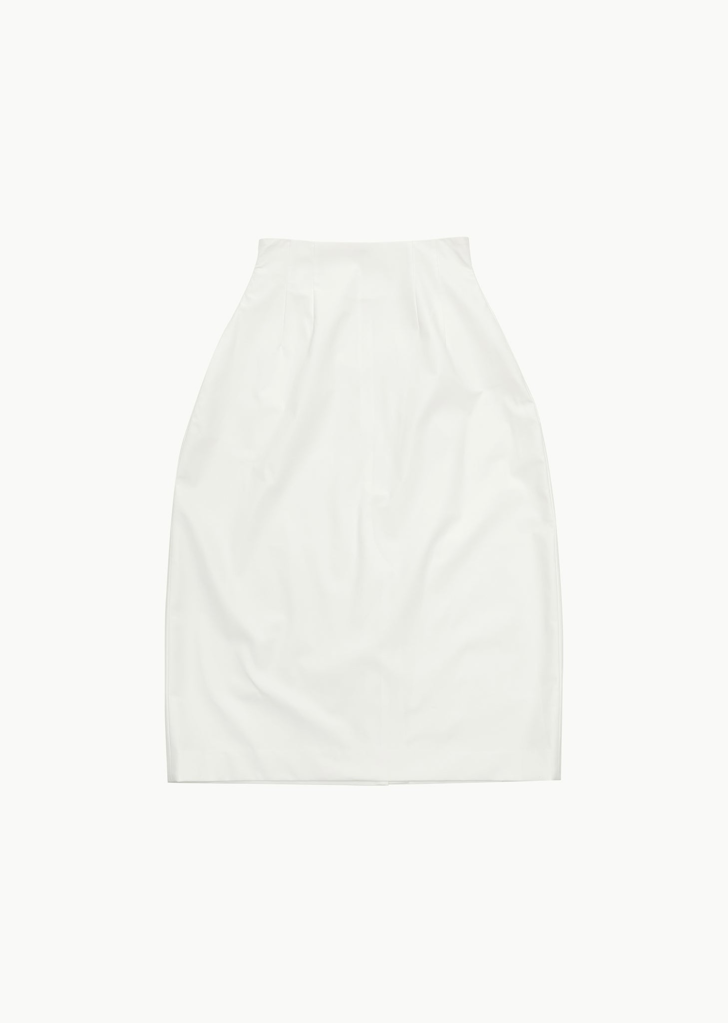 curved silhouette skirt, white