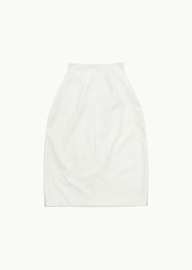 curved silhouette skirt, white