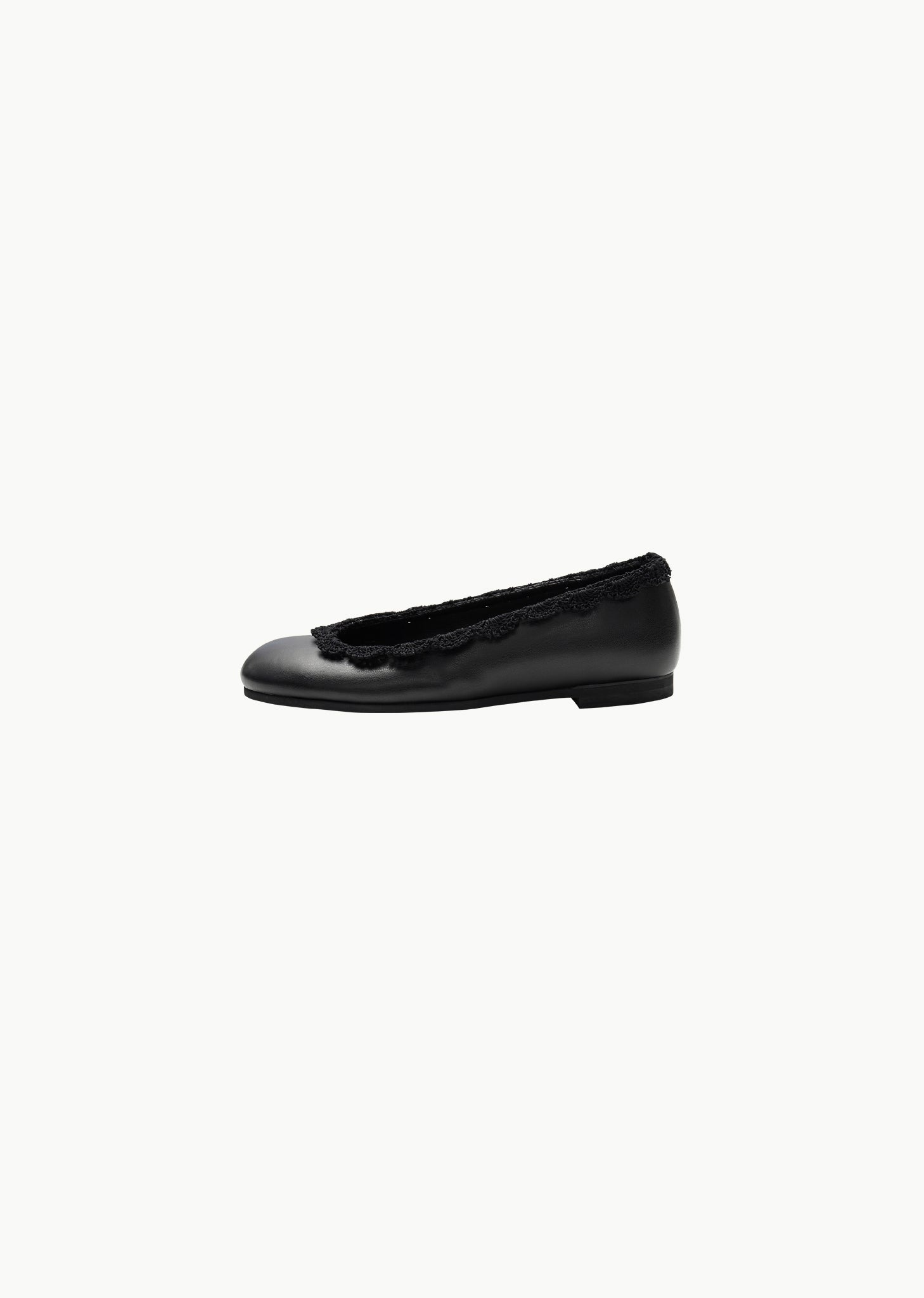 crochet lace flats, black