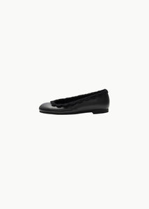 crochet lace flats, black