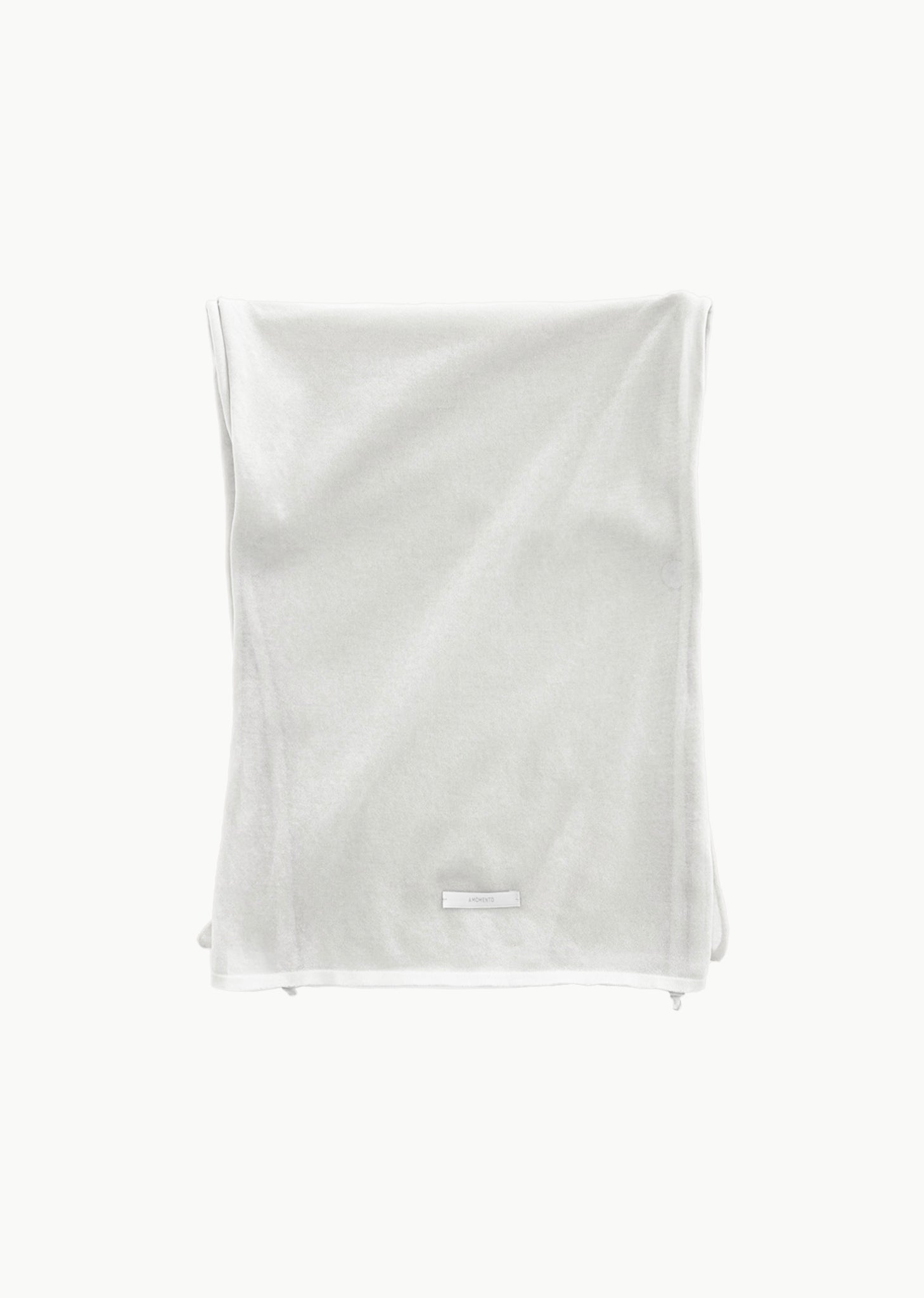 knit sheer scarf, white