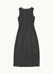 pintuck dress, black