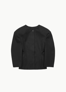 curved silhouette jacket, black