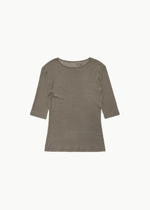 round short sleeve t-shirt, brown