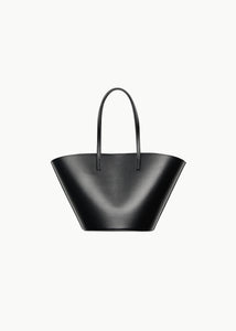 leather bucket bag, black