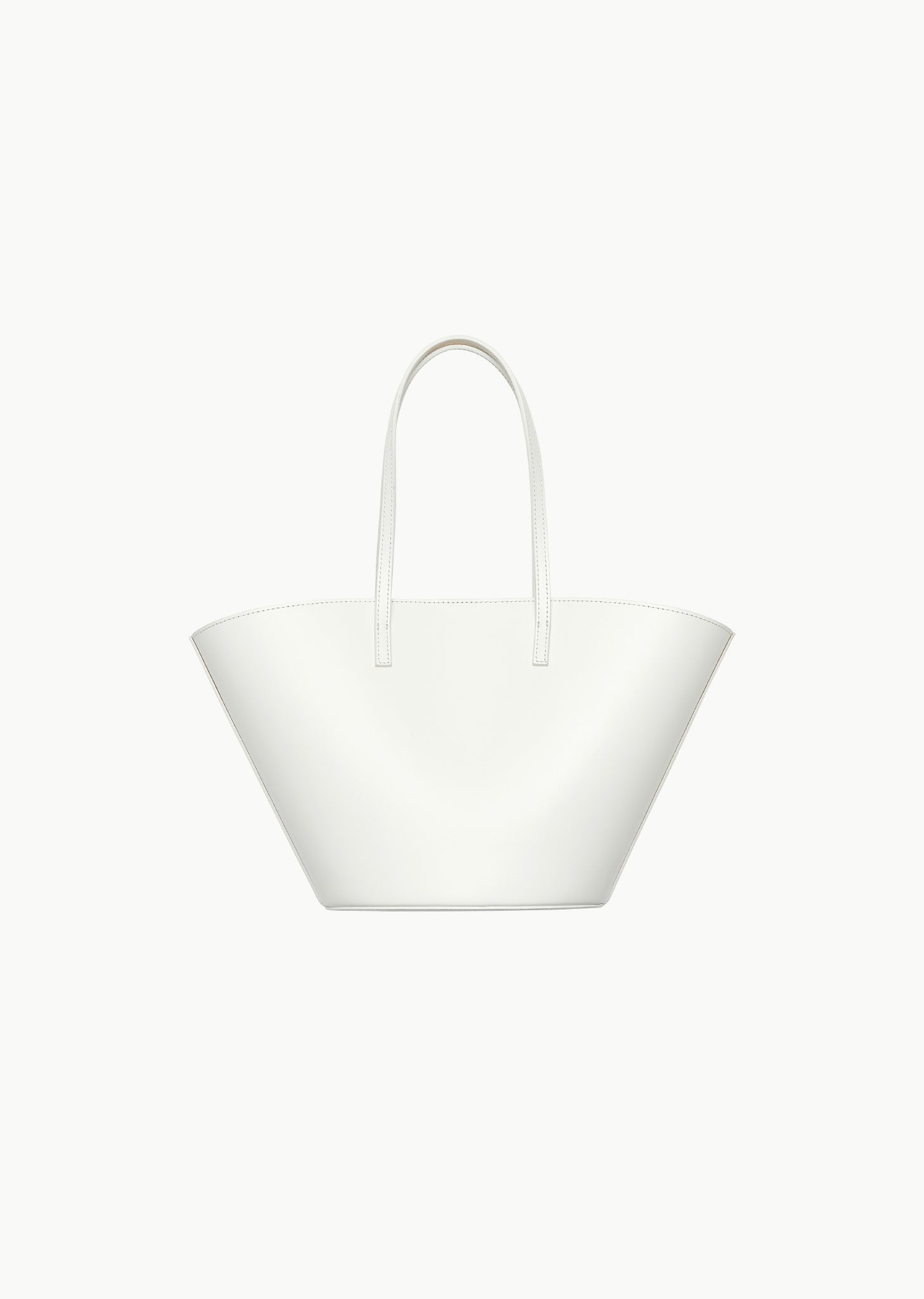leather bucket bag, white