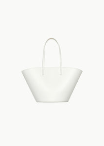 leather bucket bag, white