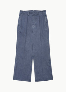 flared denim, blue