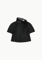 knotted collar top, black - Image 1