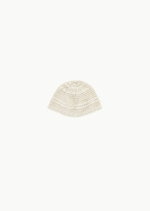 crochet beanie, beige