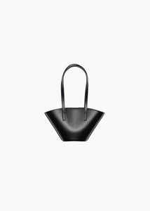 mini leather bucket bag, black