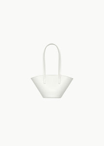 mini leather bucket bag, white