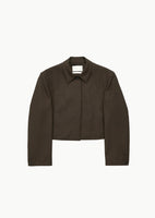 wool short jacket, khaki - Image 1
