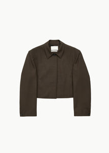 wool short jacket, khaki