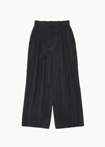 women's cupro two tuck wide pants, black
