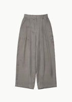 women's cupro two tuck wide pants, khaki - Image 1