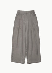 women's cupro two tuck wide pants, khaki