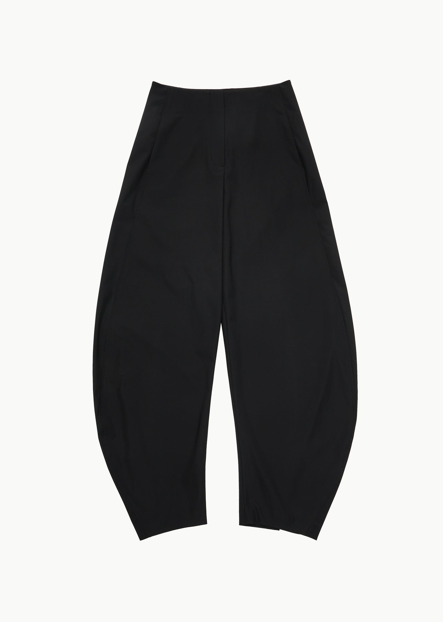 curved silhouette pants, black