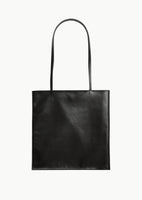 large slim leather bag, dark brown - Image 1