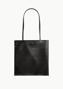 large slim leather bag, dark brown