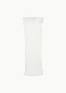 pleats long skirt, white