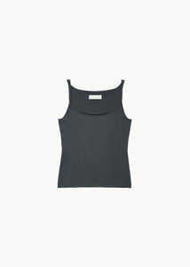 sleeveless knit top, charcoal