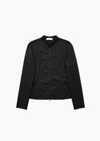 slim fit zip up shirt, black - Image 1